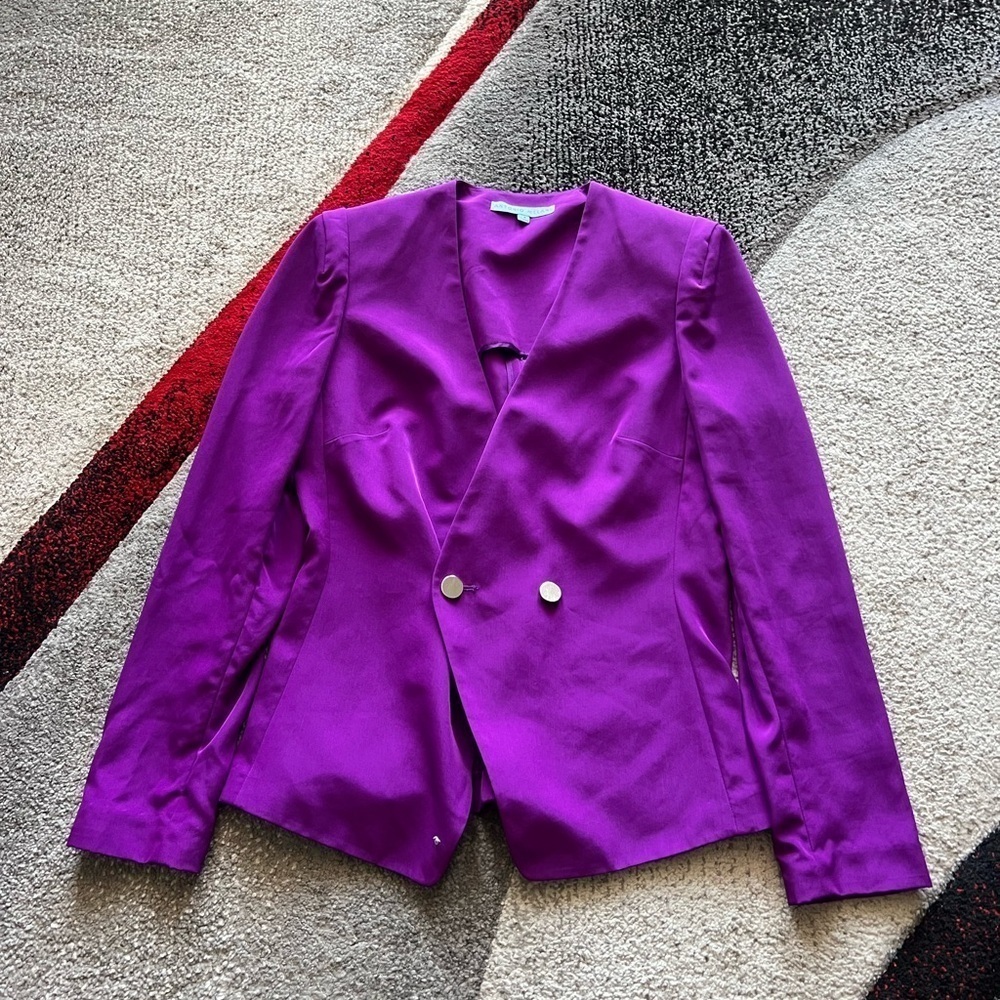 Antonio Melani Purple Lightweight Double Breasted Blazer